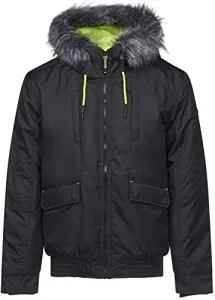 Men's Designer Winter Padded Jacket Hooded with Fur Outerwear Parka Coat (S, Black) Men's Designer Winter Padded Jacket Hooded with Fur Outerwear Parka Coat (S, Black)