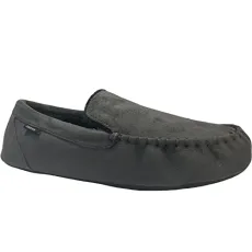 Mens Fawsley Cushioned Faux Fur Moccasin Slippers - Charcoal - 7-8 UK Mens Fawsley Cushioned Faux Fur Moccasin Slippers - Charcoal - 7-8 UK