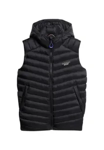Men's Fuji Quilted Vest with Hood, black, XXL Men's Fuji Quilted Vest with Hood, black, XXL