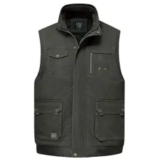 Mens Gilet Multi Pockets Body Warmer Waistcoat Hiking Hunting Fishing Gilet Army Green XL