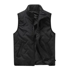 Mens Gilet Winter Casual Outdoor Quilted Body Warmer Lightweight Sleeveless Jacket Padded Puffer Coat Black M