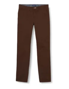 Men's HALLDEN Twill Chinos Slacks, Rich Brown, 32W / 30L Men's HALLDEN Twill Chinos Slacks, Rich Brown, 32W / 30L