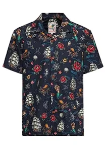 Men's Hawaiian Shirt, Hawaiian Shirt, Short Sleeve Shirt, black, S Men's Hawaiian Shirt, Hawaiian Shirt, Short Sleeve Shirt, black, S