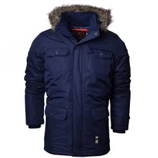 Mens Heavy Weight Fur Hood Parka Padded Waterproof Winter Coat Jacket Black Blue Small Blue - Armour Mens Heavy Weight Fur Hood Parka Padded Waterproof Winter Coat Jacket Black Blue Small Blue - Armour