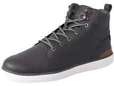 Mens High Top Flat Trainers Lace up Ankle Boots Shoes Grey 8 Mens High Top Flat Trainers Lace up Ankle Boots Shoes Grey 8