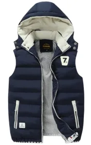 Mens Hooded Gilet Lightweight Quilted Sleeveless Jacket With Hoodie Winter Body Warmer For Men Casual Work Sports Travel Outdoor