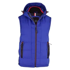 Mens Hooded Padded Gilet Inner Pocket Lightweight Quilted Sleeveless Bodywarmer Blue, L Mens Hooded Padded Gilet Inner Pocket Lightweight Quilted Sleeveless Bodywarmer Blue, L