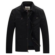 Men's Lapel Jacket Smart Casual Jacket Outdoor Cotton Jackets Classic Summer Jacket Full-Zip