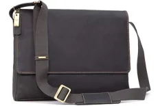 Men's Leather Messenger Shoulder Bag - Large 15 inch Laptop Bag - Work Bag With Adjustable Crossbody Strap - 18516 TEXAS (L) - Oil Brown Men's Leather Messenger Shoulder Bag - Large 15 inch Laptop Bag - Work Bag With Adjustable Crossbody Strap - 18516 TEXAS (L) - Oil Brown