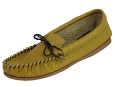 Mens Leather Moccasin Slipper - Gordon, 12 UK, Tan Mens Leather Moccasin Slipper - Gordon, 12 UK, Tan