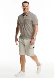 Mens Light Grey Linen Mix Cargo Shorts