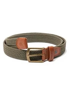 Mens MAVERICK Casual Jeans Retro Stretch Elastic Elasticated Woven Braided Belt With Leather Straps Size S-XL