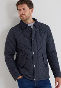 Mens Navy Plain Quilted Jacket Mens Navy Plain Quilted Jacket