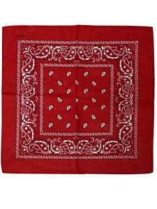 Men's Neckerchief - Red - Unisex Bandana Binding Cloth 100% Cotton (Pack of 1, 6 or 12 Pack) Men's Neckerchief - Red - Unisex Bandana Binding Cloth 100% Cotton (Pack of 1, 6 or 12 Pack)