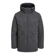 Mens Outdoor Parka Jackets 100% Polyester Hooded Drawstring Long Sleeves Coats, Grey colour, UK size Mens Outdoor Parka Jackets 100% Polyester Hooded Drawstring Long Sleeves Coats, Grey colour, UK size