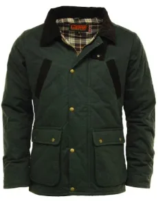 Mens OXFORD British Made Quilted Wax Jacket - Olive (M) Mens OXFORD British Made Quilted Wax Jacket - Olive (M)