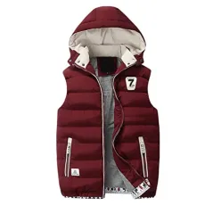 Mens Padded Gilet Lightweight Body Warmer Quilted Vest Waistcoat Sleeveless Jacket Red 3XL