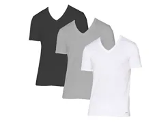 Men`s Performance Cotton V-Neck T-Shirts 3 Pack, Multi(9br2v10-023)/W_b, S Men`s Performance Cotton V-Neck T-Shirts 3 Pack, Multi(9br2v10-023)/W_b, S