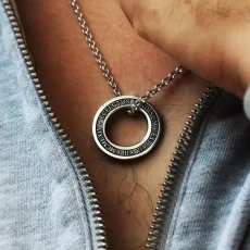Mens Personalised Silver Washer Pendant Mens Personalised Silver Washer Pendant