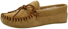 Men's Pile Lined Softsole Moccasin, Tan, 12 M US Men's Pile Lined Softsole Moccasin, Tan, 12 M US