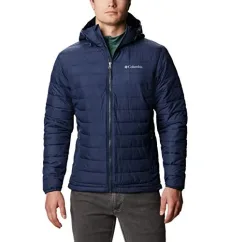 Men's Powder Lite Hooded Jacket Hooded Puffer Jacket, Collegiate Navy x Fall 23, Size M Men's Powder Lite Hooded Jacket Hooded Puffer Jacket, Collegiate Navy x Fall 23, Size M