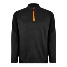 Mens Quarter Zip Jacket Black Marl M