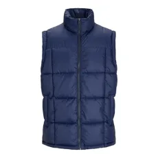 Mens Quilted Jacket 100% Polyester Sleeveless Jacket With Comfortable and Trendy, Navy Colour, Size- Large Mens Quilted Jacket 100% Polyester Sleeveless Jacket With Comfortable and Trendy, Navy Colour, Size- Large
