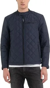 men's quilted jacket, transition jacket without hood, blue (Blue 086), S men's quilted jacket, transition jacket without hood, blue (Blue 086), S