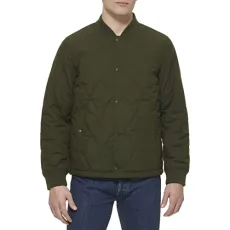 Men's Quilted Open Bottom Bomber Jacket, New Olive, XXL Men's Quilted Open Bottom Bomber Jacket, New Olive, XXL