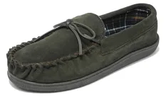 Mens Real Suede Wide Fit Leather Moccasin Slippers DARK BROWN 10 Mens Real Suede Wide Fit Leather Moccasin Slippers DARK BROWN 10