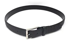 Mens Silver Buckle,Leather Dress Belt,Black,38" Mens Silver Buckle,Leather Dress Belt,Black,38"