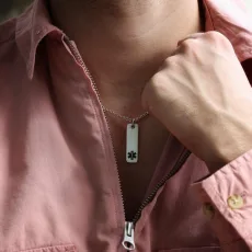 Mens Silver Medical Alert Allergy Necklace Mens Silver Medical Alert Allergy Necklace