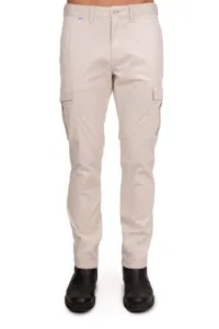 Men's Slim Cargo Trousers with Logo Label, beige, 30