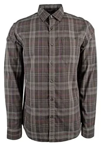Men's Slim Fit Plaid Cotton Long Sleeve Shirt-CG-S Cedar Green Men's Slim Fit Plaid Cotton Long Sleeve Shirt-CG-S Cedar Green