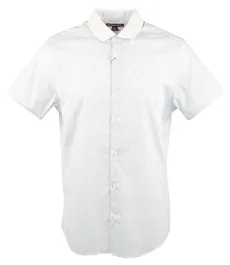 Men's Slim Fit Short Sleeve Woven Shirt-B-XXL Men's Slim Fit Short Sleeve Woven Shirt-B-XXL