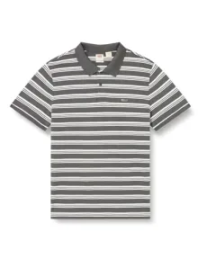 Men's Slim Housemark Polo Shirt, Fine Lines Dark Shadow Striped, S Men's Slim Housemark Polo Shirt, Fine Lines Dark Shadow Striped, S