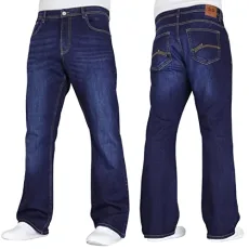 Mens Stretch Boot Cut Leg Flared Classic Retro Denim Jeasn by JeanBase Dark Wash 32W X 32L Mens Stretch Boot Cut Leg Flared Classic Retro Denim Jeasn by JeanBase Dark Wash 32W X 32L
