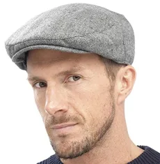 Mens Traditional Flat Cap Grey L/XL Mens Traditional Flat Cap Grey L/XL