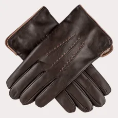 Mens Two Tone Brown Cashmere Lined Leather Gloves Mens Two Tone Brown Cashmere Lined Leather Gloves