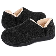 Men's Warm Memory Foam Slippers Home House Indoor Outdoor Anti-Slip Winter Shoes, 10/11 UK, Black Men's Warm Memory Foam Slippers Home House Indoor Outdoor Anti-Slip Winter Shoes, 10/11 UK, Black