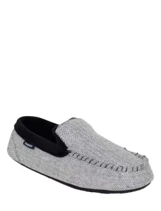 Men's | Wide Fit Fleece Lined Moccasin Slipper | Warm Herringbone Upper with Thermal Fleece Lining | Wide Fit for Comfort | Black Men's | Wide Fit Fleece Lined Moccasin Slipper | Warm Herringbone Upper with Thermal Fleece Lining | Wide Fit for Comfort | Black