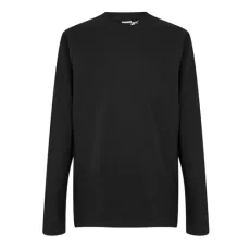 Mens Wide Long Sleeve T-Shirt Black S Mens Wide Long Sleeve T-Shirt Black S