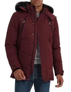 Men's Winter Warm Jacket Hooded Mountain Parka with Faux Fur Red XL Men's Winter Warm Jacket Hooded Mountain Parka with Faux Fur Red XL