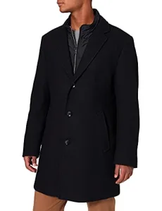 Men's Wool Coat, Navy, 56