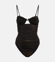 Mesh ruched swimsuit