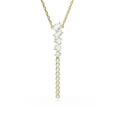 Mesmera Gold White Mixed Cuts Y Necklace Mesmera Gold White Mixed Cuts Y Necklace