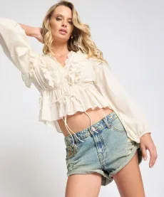 Messed Up Bandits Low Waist Denim Shorts - Blue Dune, Messed Up Bandits Low Waist Denim Shorts - Blue Dune,