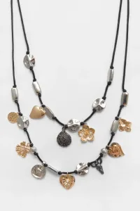 Metallic Bead Necklace - Black