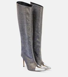 Metallic knee-high boots Metallic knee-high boots