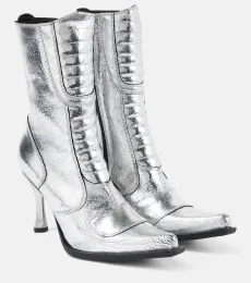 Metallic leather ankle boots Metallic leather ankle boots
